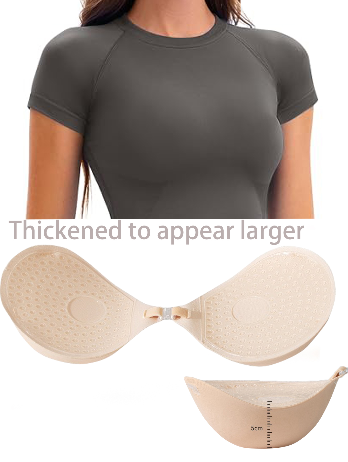 Push Up Bra Silicone - 5CM Thickened Chest Sticker Invisible Silicone