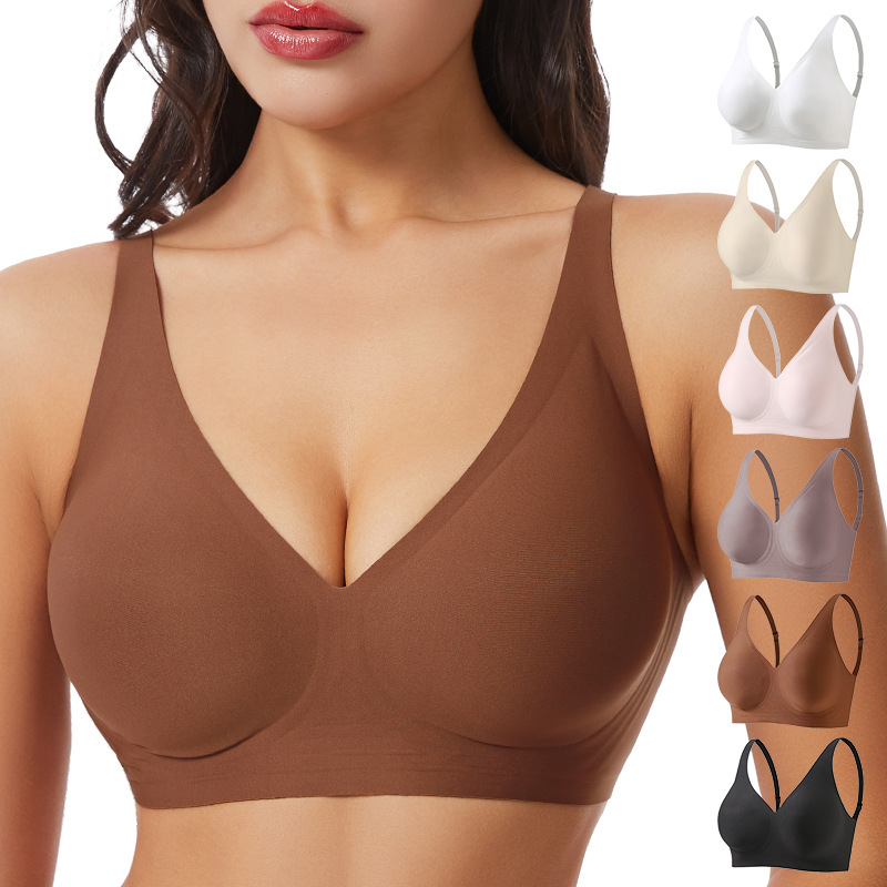 Wirefree Bra Comfort - Women's Deep V Jelly Seamless Bra