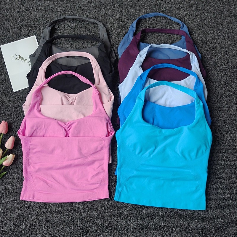 T Shirt Bra Seamless - Women's Seamless Halter Top Sports Vest