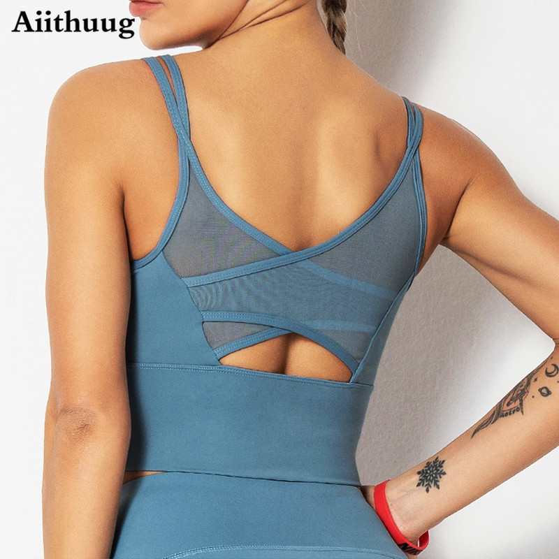 Sports Bra Racerback - Aiithuug Yoga Bras Fitness Shirts Running