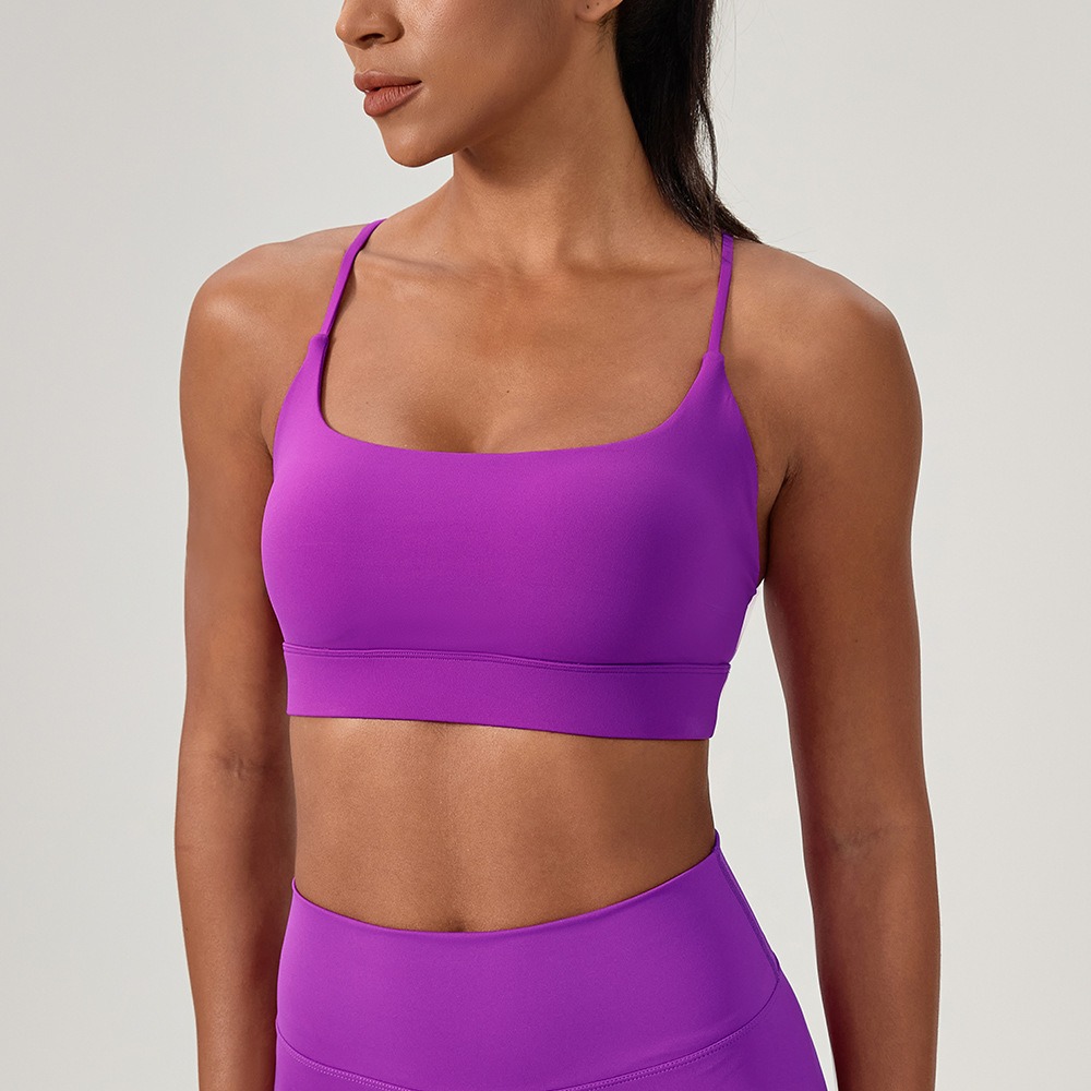 Sports Bra Racerback - Women's Sexy Yoga Bra Cross Strap