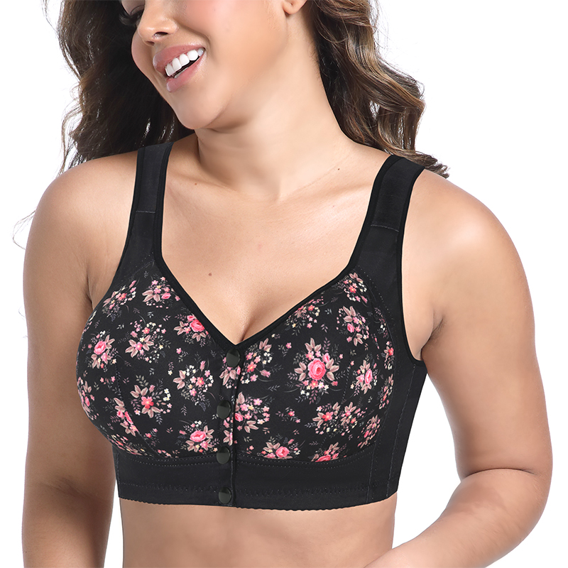 Wirefree Bra Comfort - Elegant Wireless Printed Front-opening Bra Comfortable