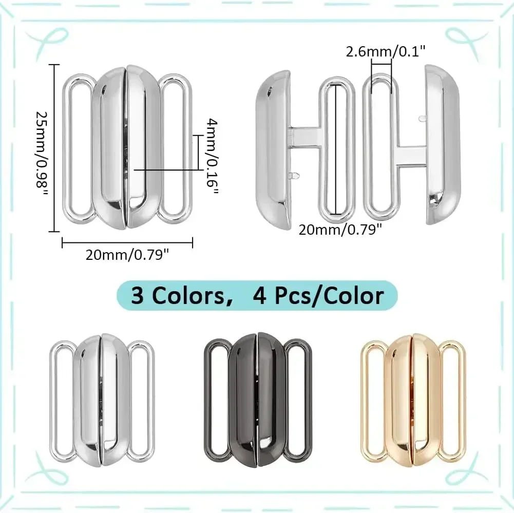 12 Sets 3 Colors Front Closing - Nursing Bra Clip recension och pris