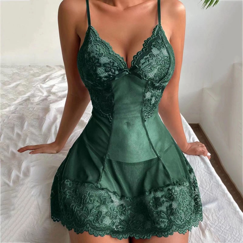 Sensual Lace & Tulle Sleepwear - Lace Bralette Set recension och pris