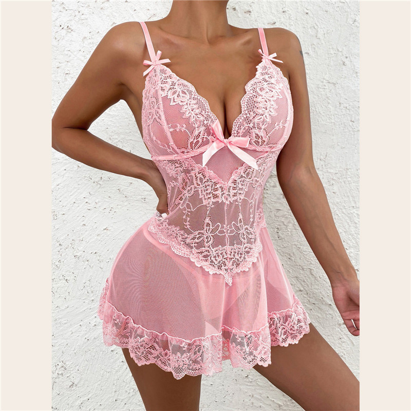 Women's Sexy Lace Babydoll Dre - Sheer Mesh Bra recension och pris
