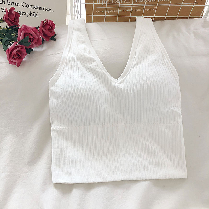 Women's Tank Crop Tops Female  - T Shirt Bra Seamless recension och pris