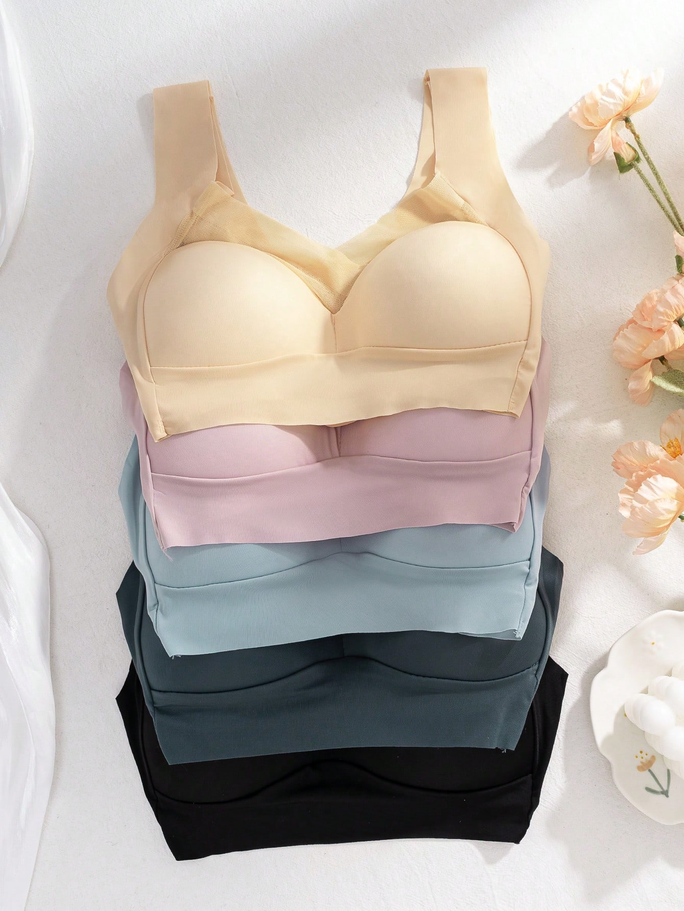 5pcs Women Seamless Ice Silk W - Sleep Bra Bralette recension och pris