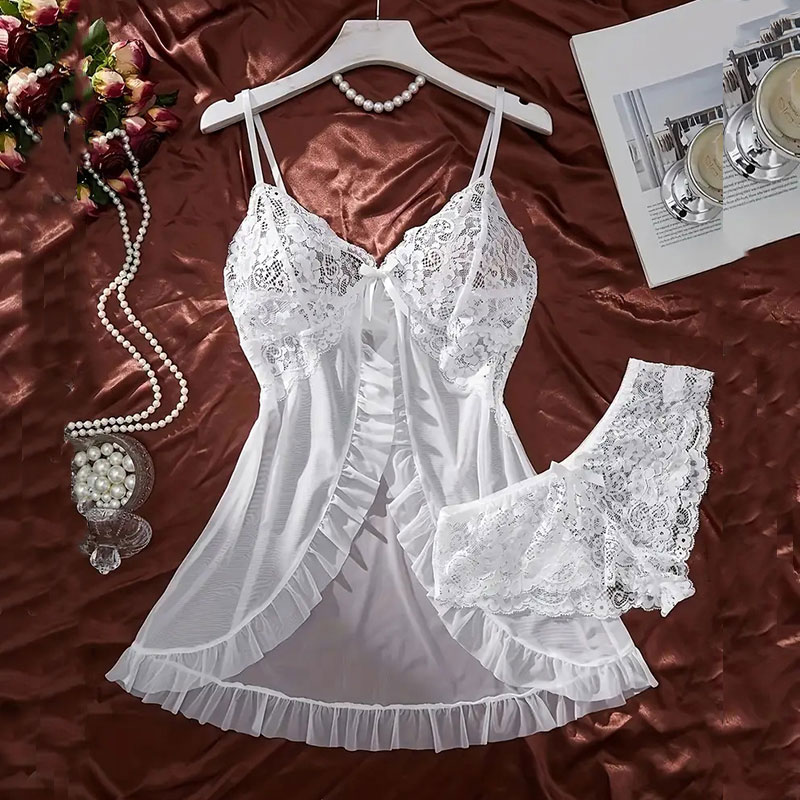 Soft Sheer Nighty Pajamas Hots - Sheer Mesh Bra recension och pris