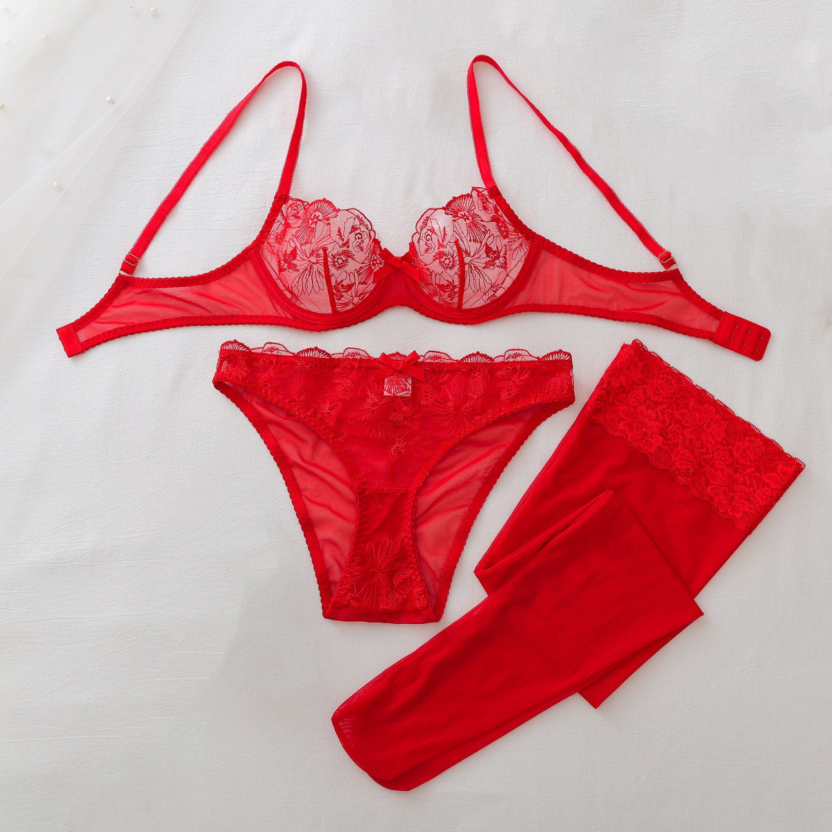 See Through Mesh Erotic set Wo - Sheer Mesh Bra recension och pris