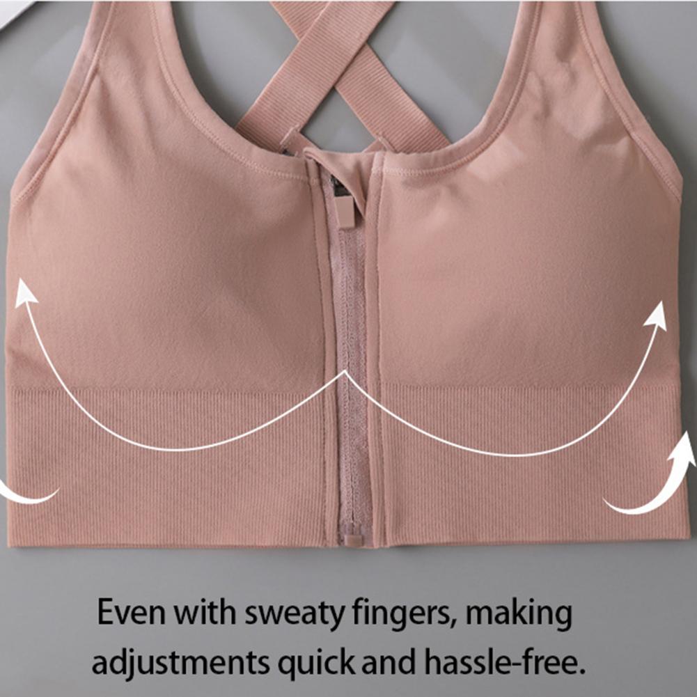 Zip Front Wireless Sports Bra  - Sports Bra Racerback recension och pris
