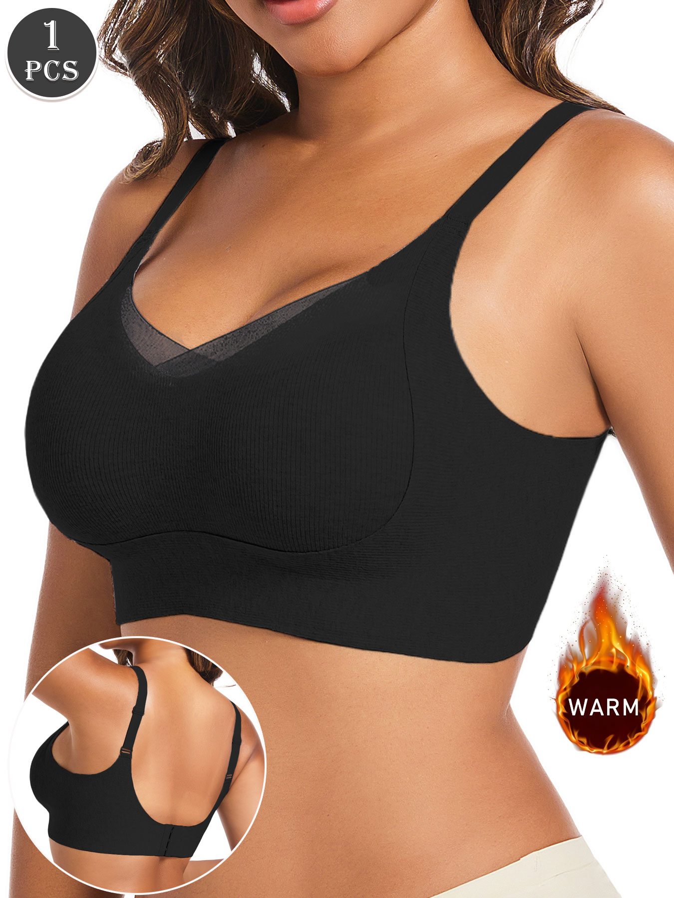 1pc Women's Casual Black  Push - Underwire Bra Padded recension och pris